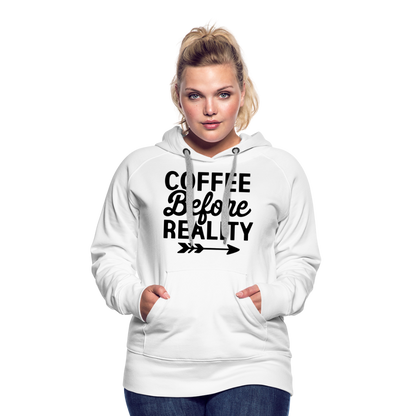 Women’s Coffee reality Premium Hoodie - white
