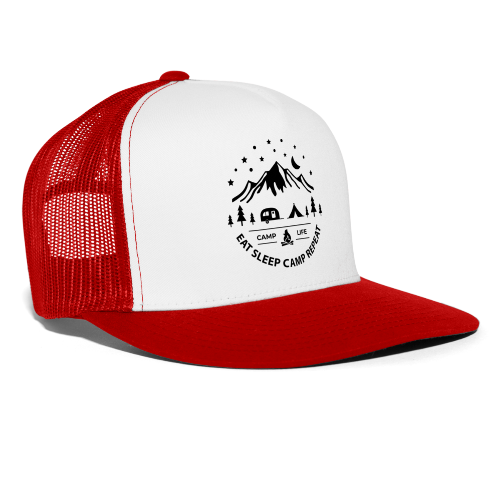 Camping Trucker Cap - white/red