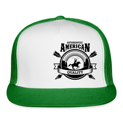 American Quality Trucker Cap - white/kelly green