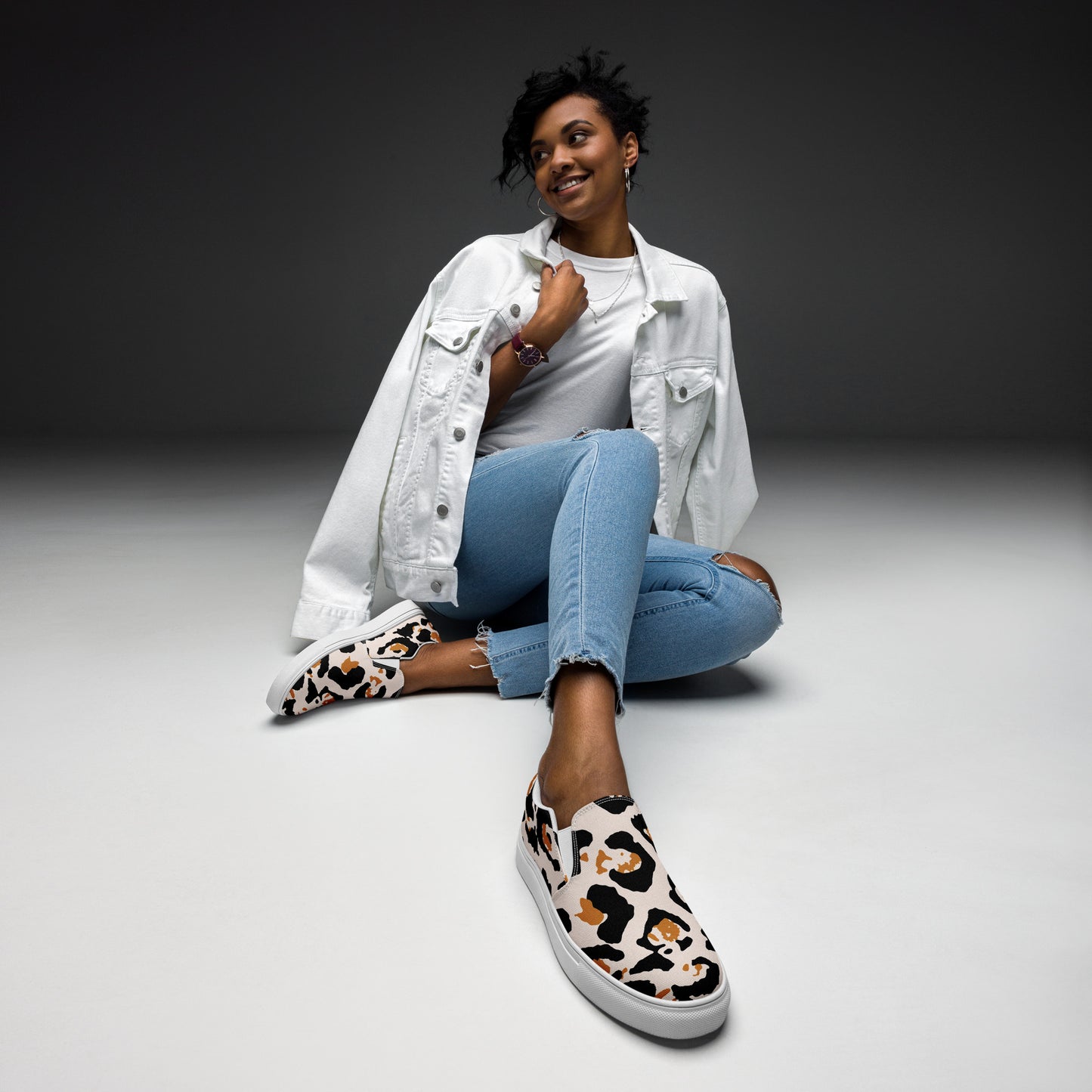 Women’s Leopard slip-on canvas shoes
