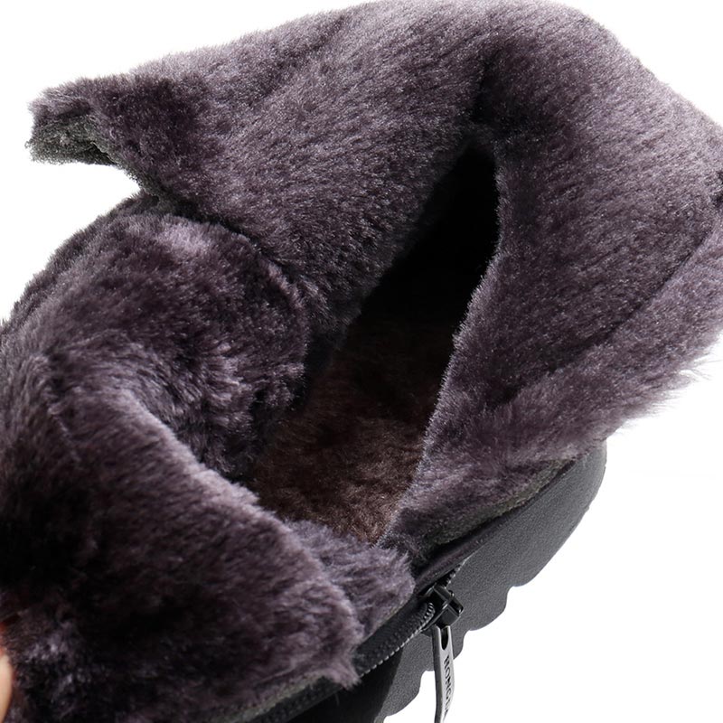 Women Buckled Faux Fur Boots